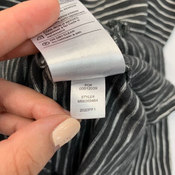 Vince Polo Shirt Mens L Large SLIM Fit Charcoal White Striped Short Sleeve Golf - Picture 8 of 10